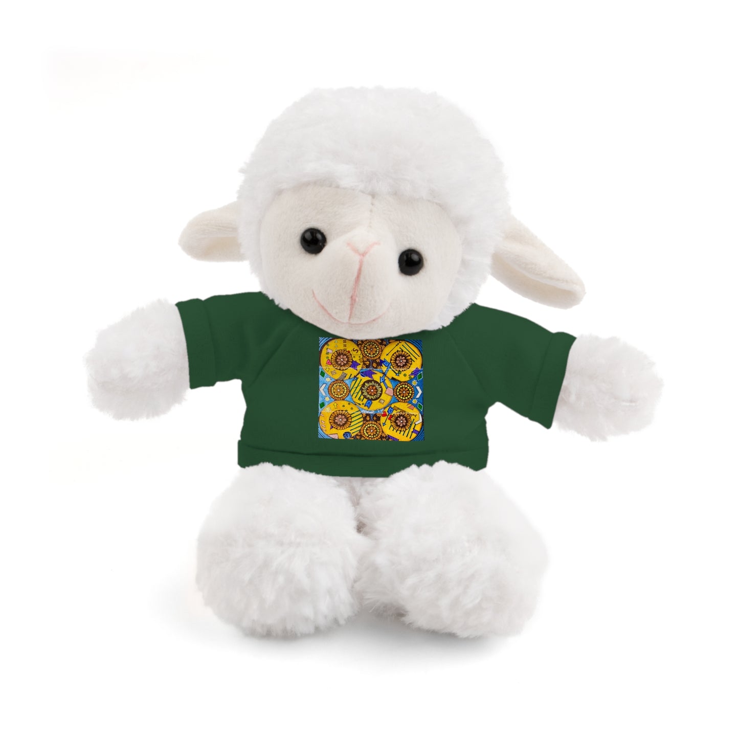 Plush Teddy Bear with Flower Doodle Tee