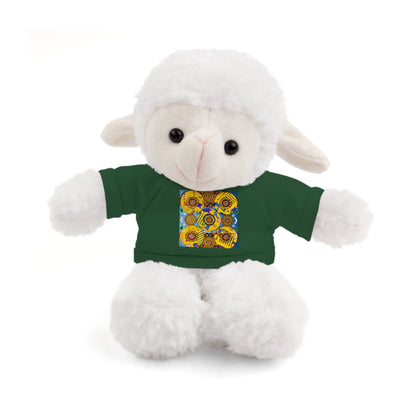 Plush Teddy Bear with Flower Doodle Tee