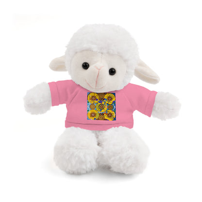 Plush Teddy Bear with Flower Doodle Tee