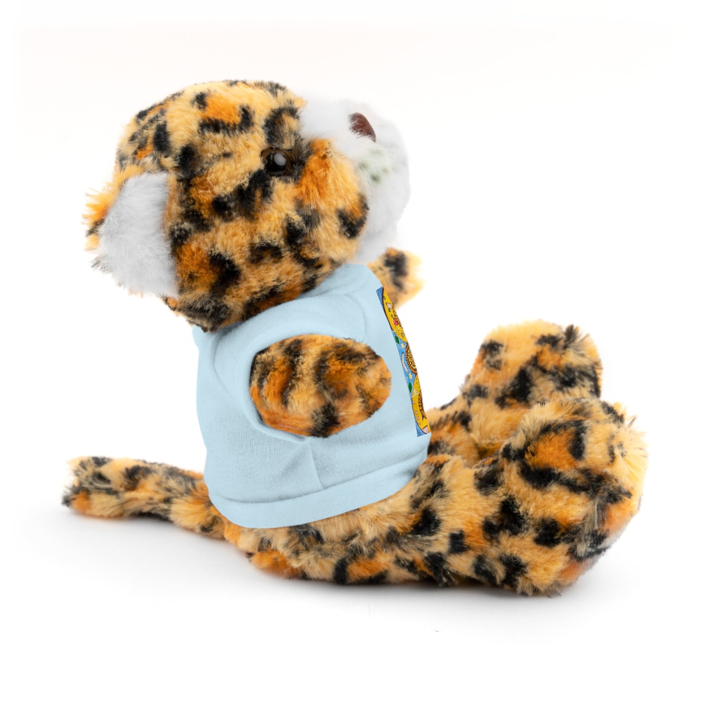 Plush Teddy Bear with Flower Doodle Tee