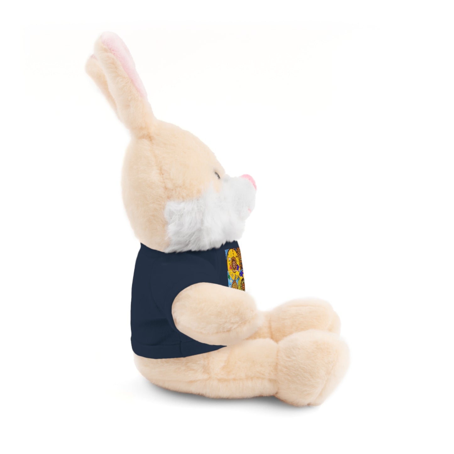 Plush Teddy Bear with Flower Doodle Tee