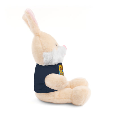 Plush Teddy Bear with Flower Doodle Tee