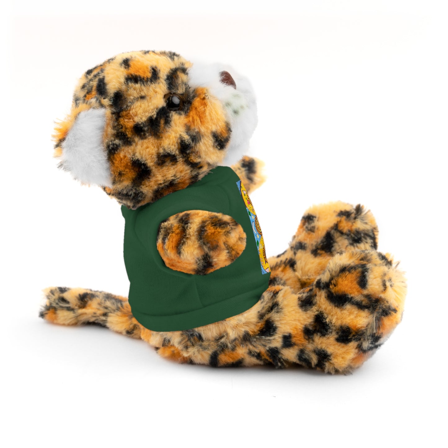 Plush Teddy Bear with Flower Doodle Tee