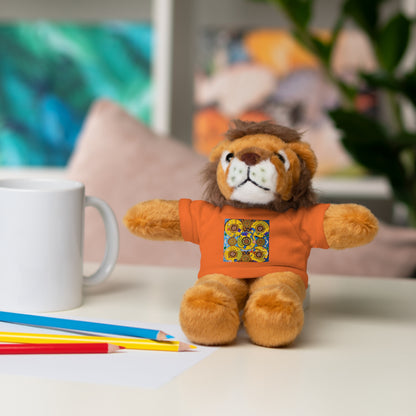 Plush Teddy Bear with Flower Doodle Tee