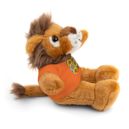Plush Teddy Bear with Flower Doodle Tee