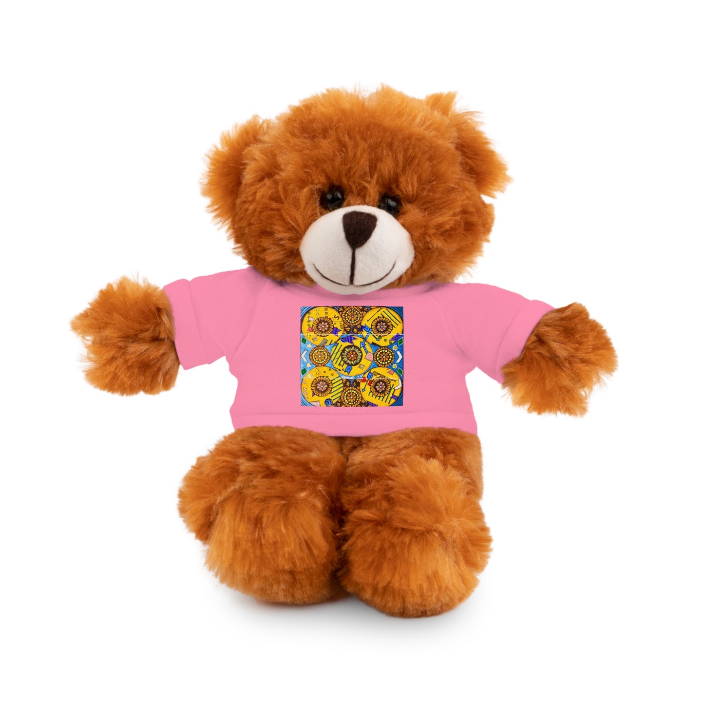 Plush Teddy Bear with Flower Doodle Tee
