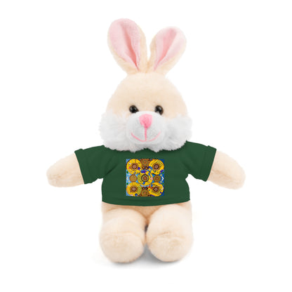 Plush Teddy Bear with Flower Doodle Tee