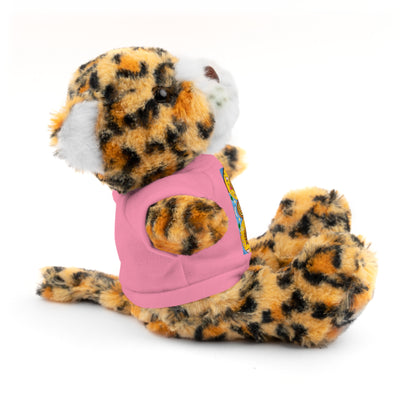Plush Teddy Bear with Flower Doodle Tee