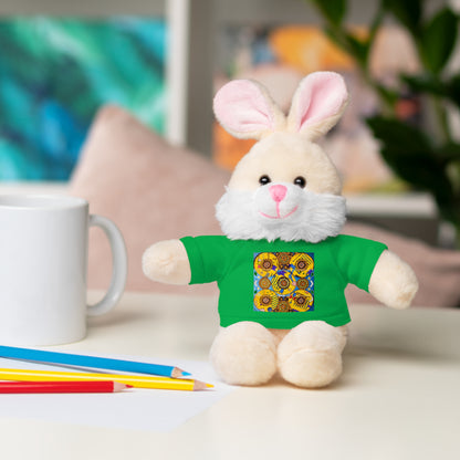 Plush Teddy Bear with Flower Doodle Tee