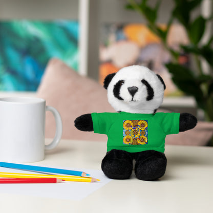 Plush Teddy Bear with Flower Doodle Tee