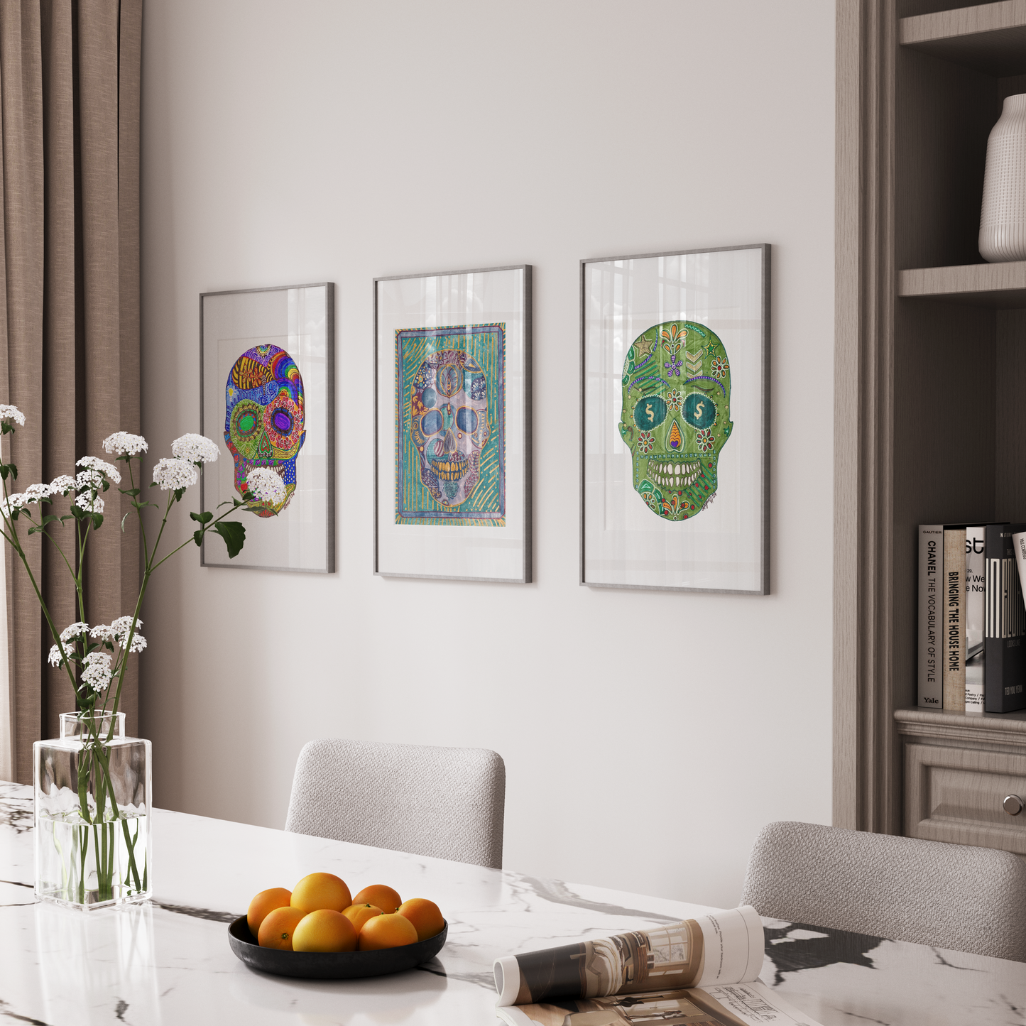 Sugar Skull Fine Art Print Trio- Buy One- Get Two Free!