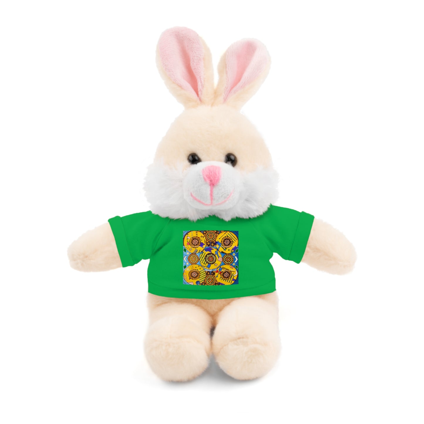 Plush Teddy Bear with Flower Doodle Tee