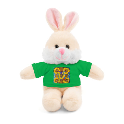 Plush Teddy Bear with Flower Doodle Tee