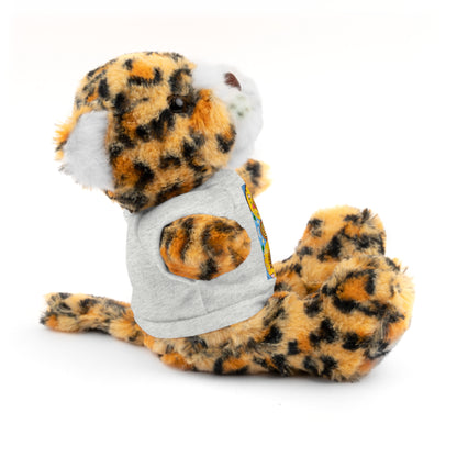 Plush Teddy Bear with Flower Doodle Tee