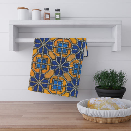 Vibrant Mosaic Pattern Tea Towels | Kitchen Decor, Housewarming Gift, Colorful Dishcloths, Unique Home Accessories, Eco-Friendly Cotton