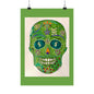 Green Machine Doodle Skull by Sharmaine Rayner Matte Vertical Posters