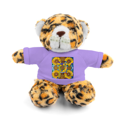 Plush Teddy Bear with Flower Doodle Tee