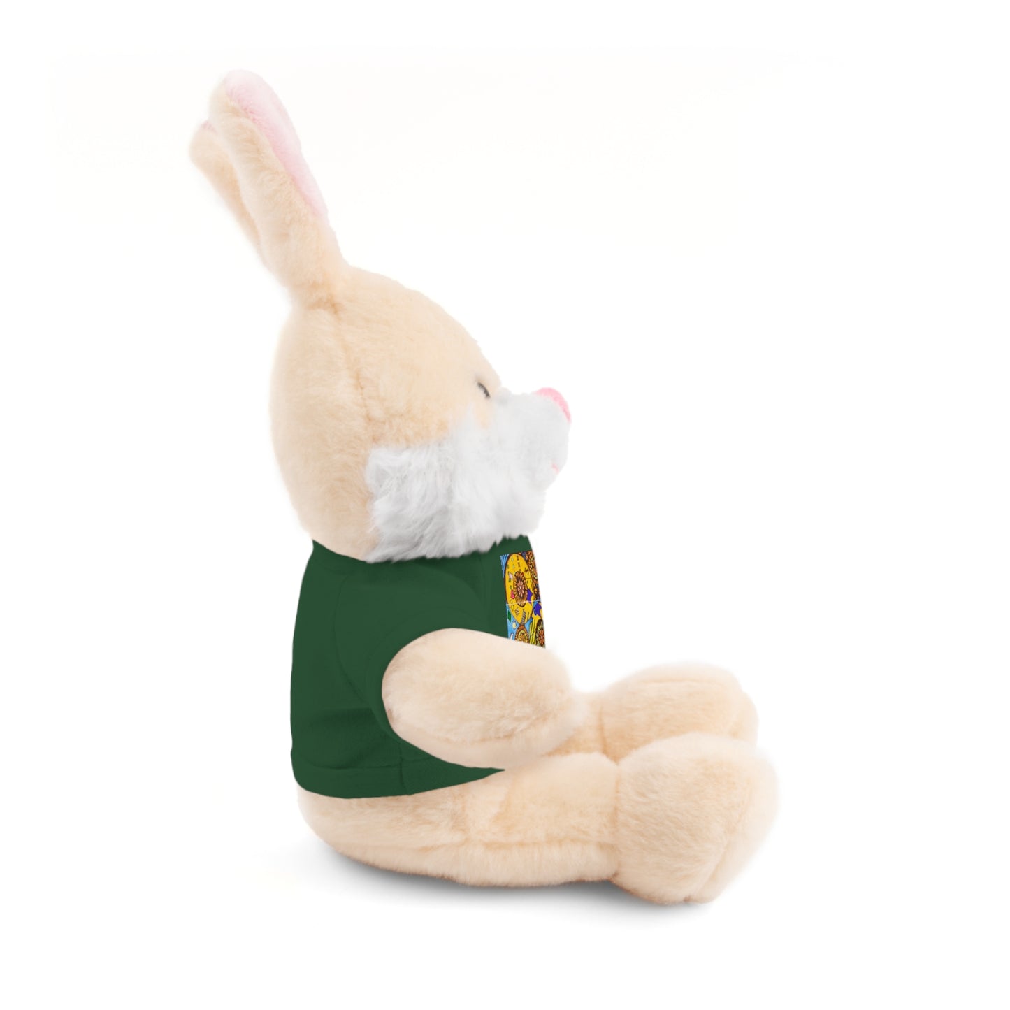 Plush Teddy Bear with Flower Doodle Tee