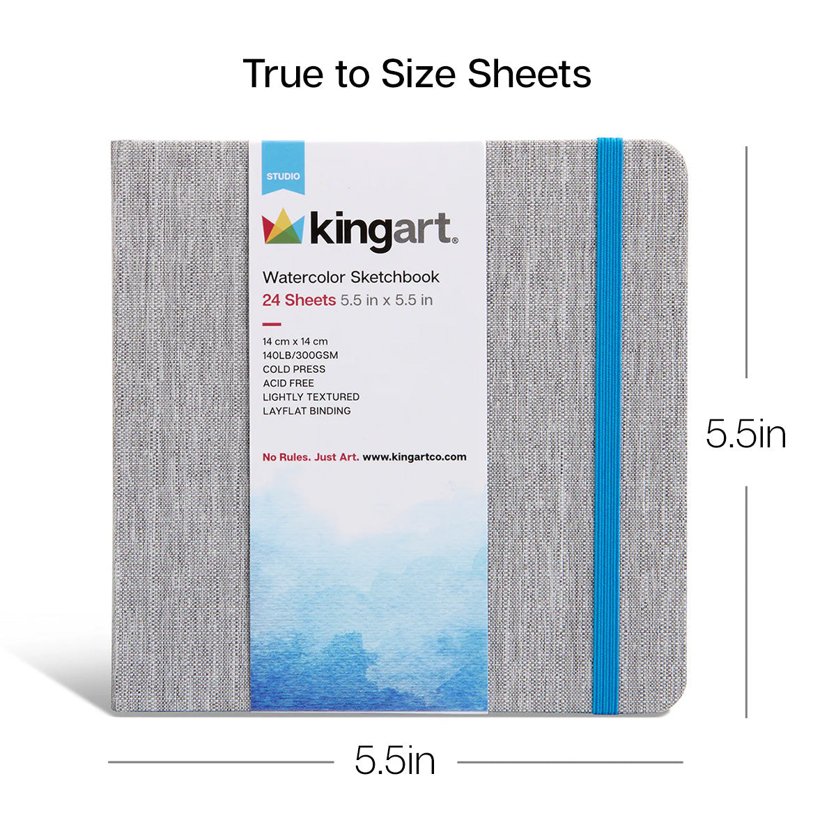 Hardcover Watercolor Paper Sketchbook 5.5” x 5.5” - 24 Pages