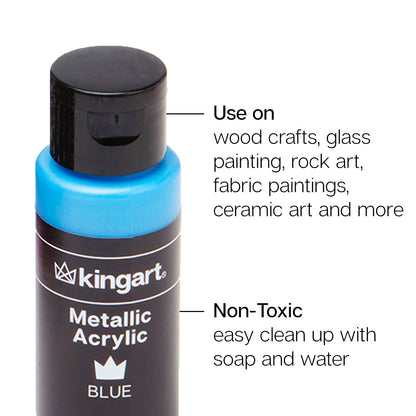 Acrylic Paint - 12 Metallic Colors 60ml