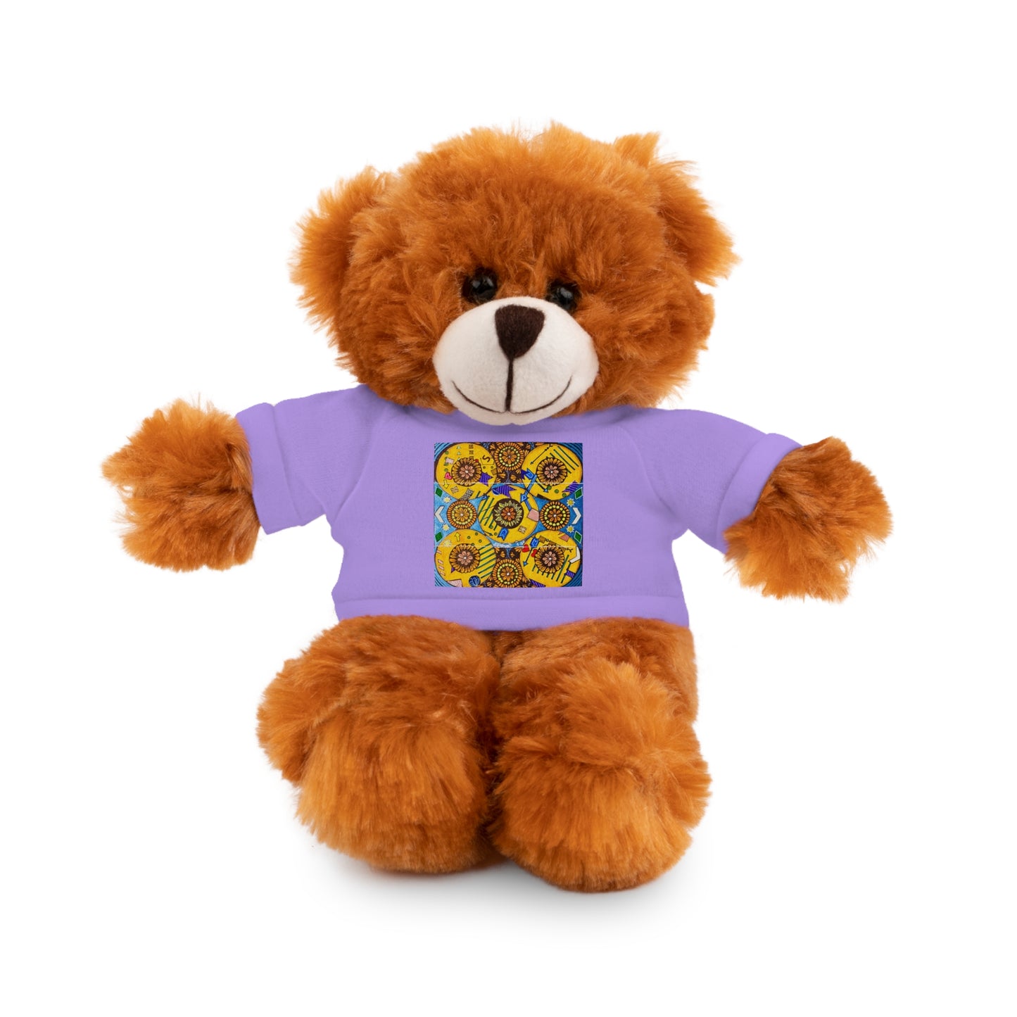 Plush Teddy Bear with Flower Doodle Tee