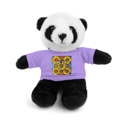 Plush Teddy Bear with Flower Doodle Tee