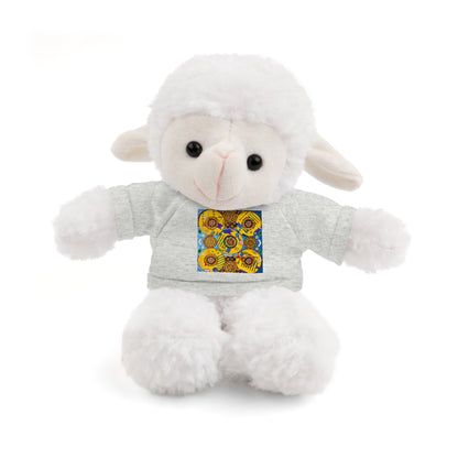 Plush Teddy Bear with Flower Doodle Tee