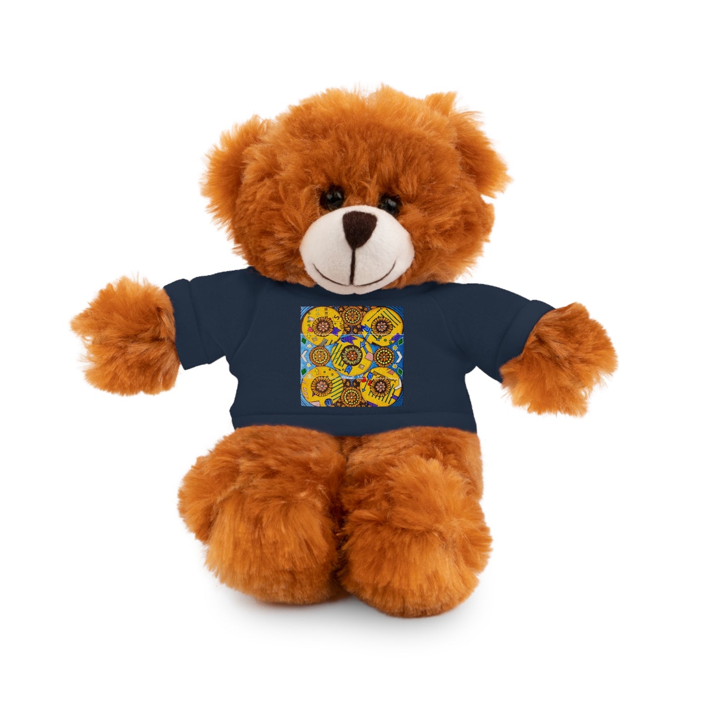 Plush Teddy Bear with Flower Doodle Tee