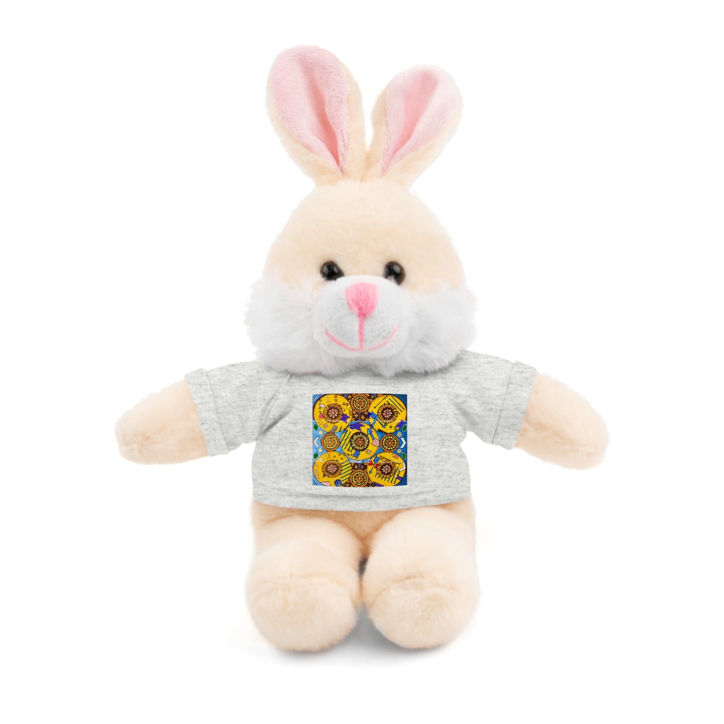 Plush Teddy Bear with Flower Doodle Tee