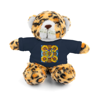 Plush Teddy Bear with Flower Doodle Tee