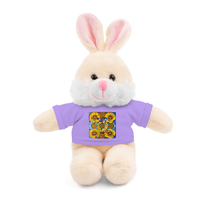 Plush Teddy Bear with Flower Doodle Tee