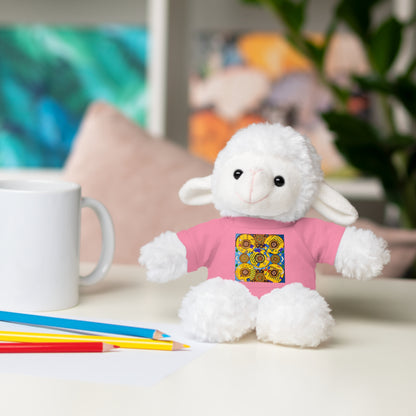 Plush Teddy Bear with Flower Doodle Tee