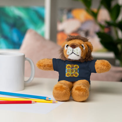 Plush Teddy Bear with Flower Doodle Tee