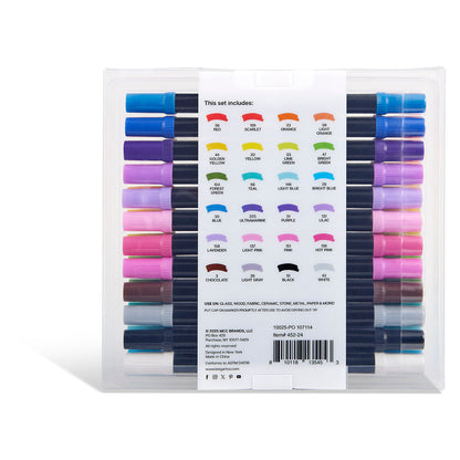 Dual Tip Acrylic Paint Pens - 24 Colors
