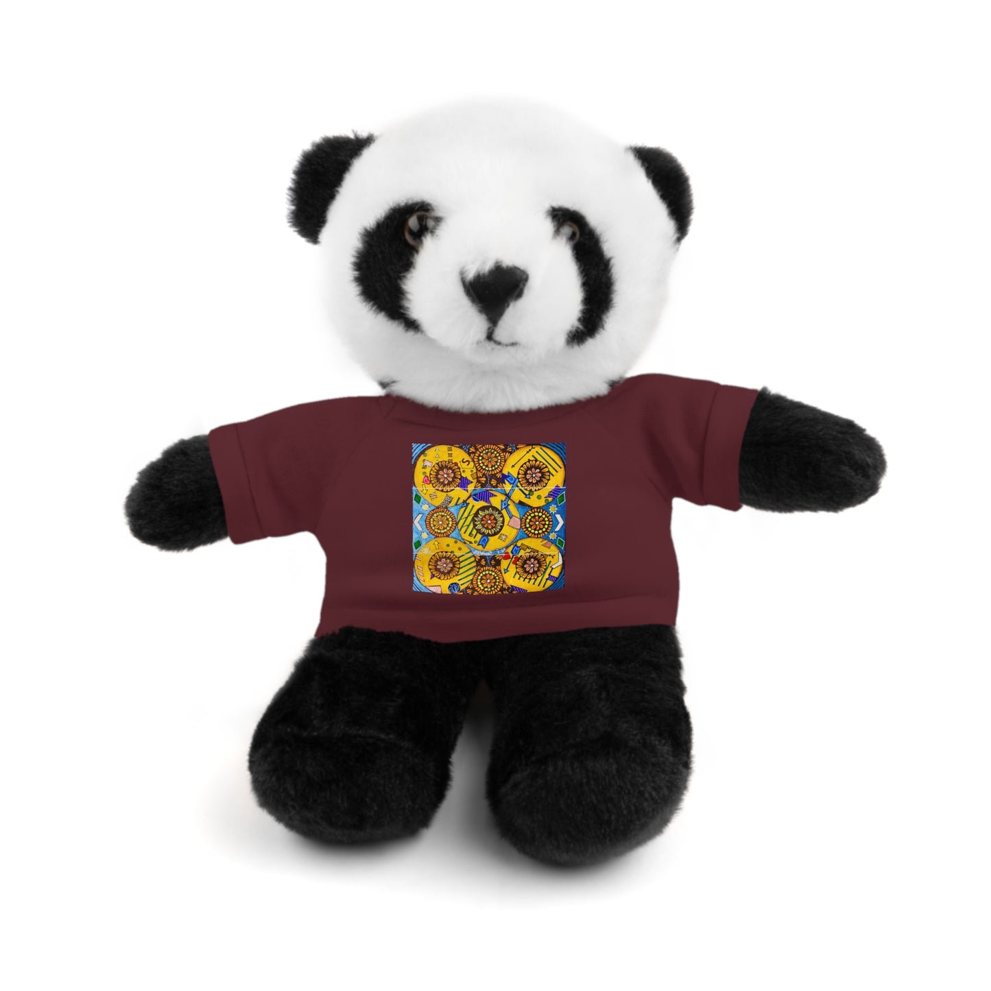 Plush Teddy Bear with Flower Doodle Tee