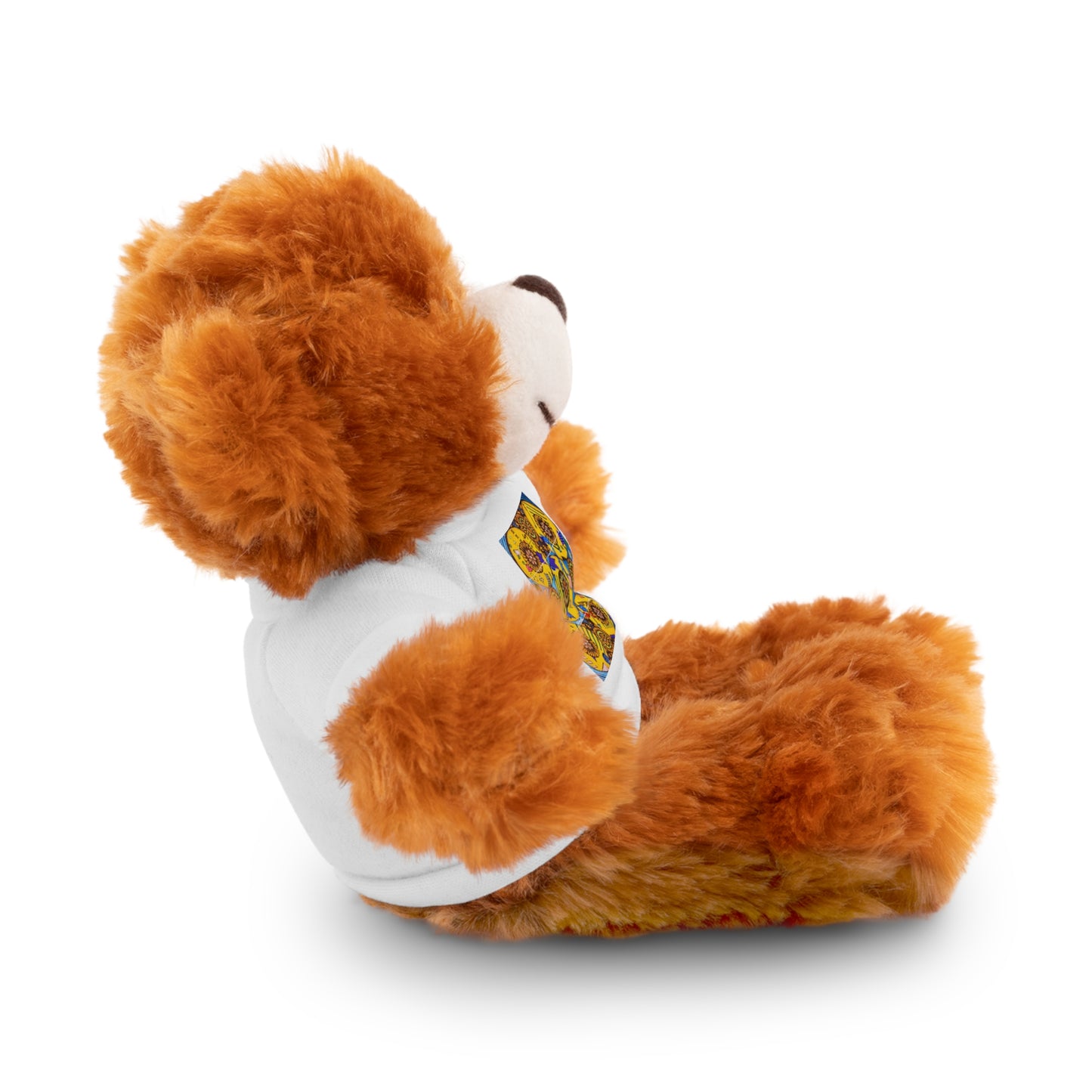Plush Teddy Bear with Flower Doodle Tee