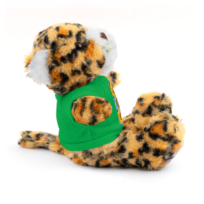 Plush Teddy Bear with Flower Doodle Tee
