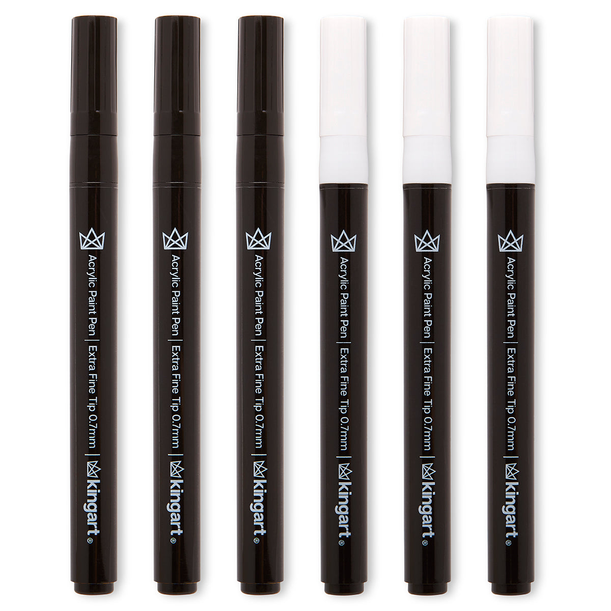 Acrylic Paint Pens Extra Fine - Black & White 6 pc