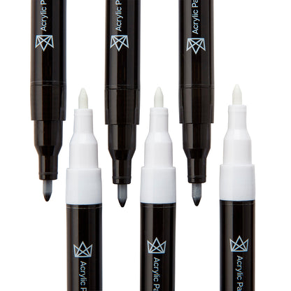 Acrylic Paint Pens Extra Fine - Black & White 6 pc