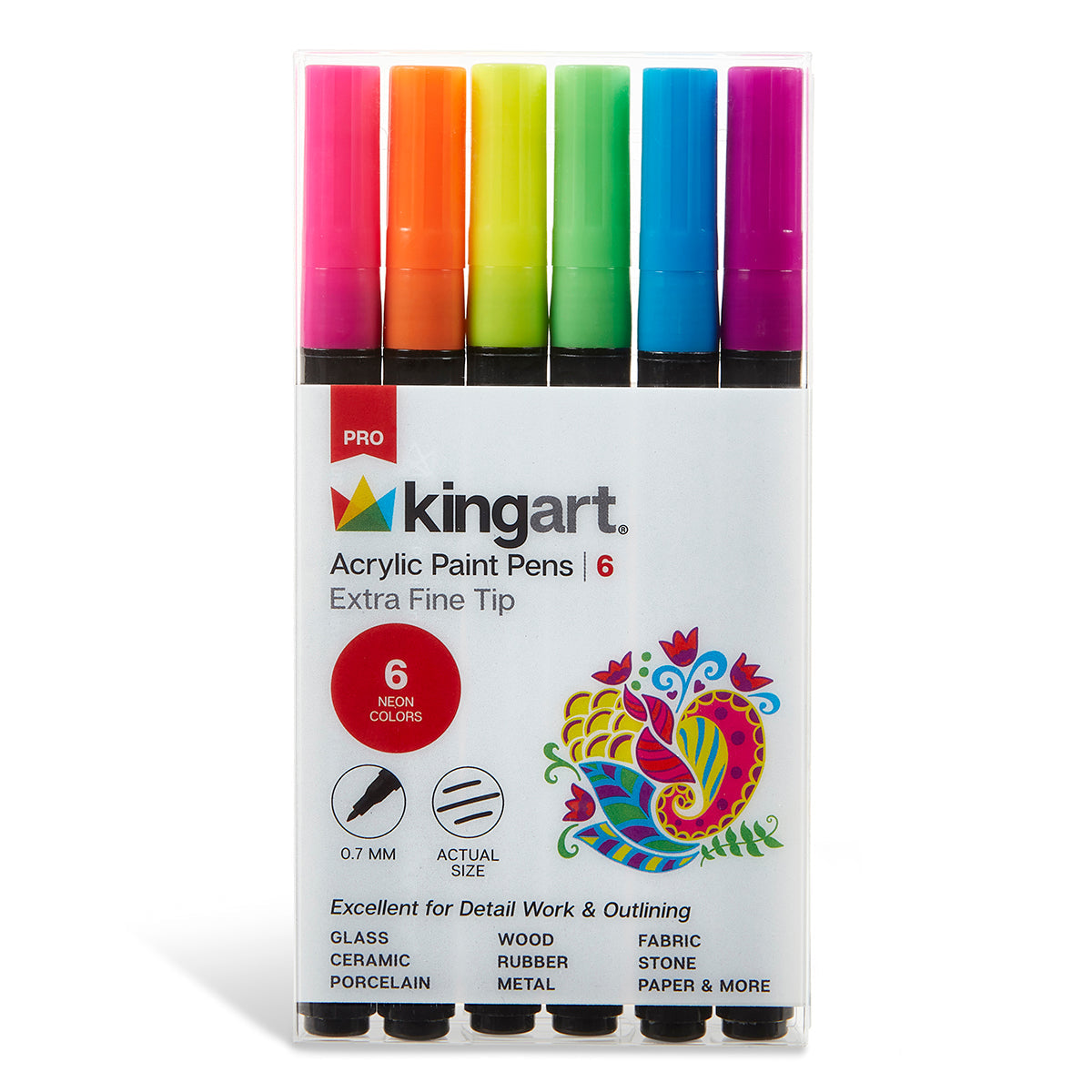 Acrylic Paint Pens Extra Fine - Neon Colors 6 pc