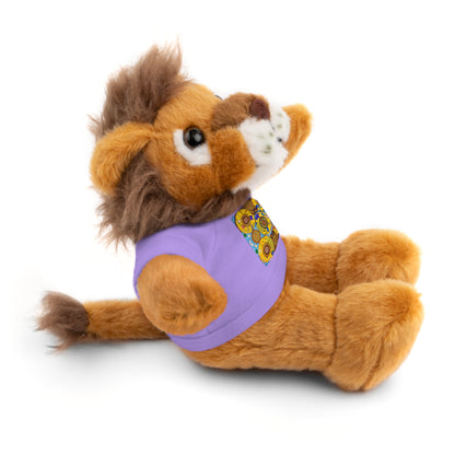 Plush Teddy Bear with Flower Doodle Tee