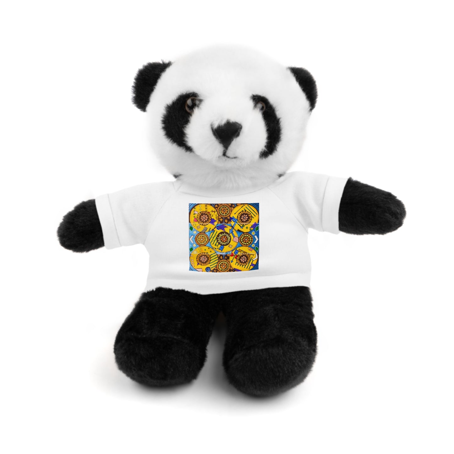 Plush Teddy Bear with Flower Doodle Tee