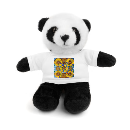 Plush Teddy Bear with Flower Doodle Tee