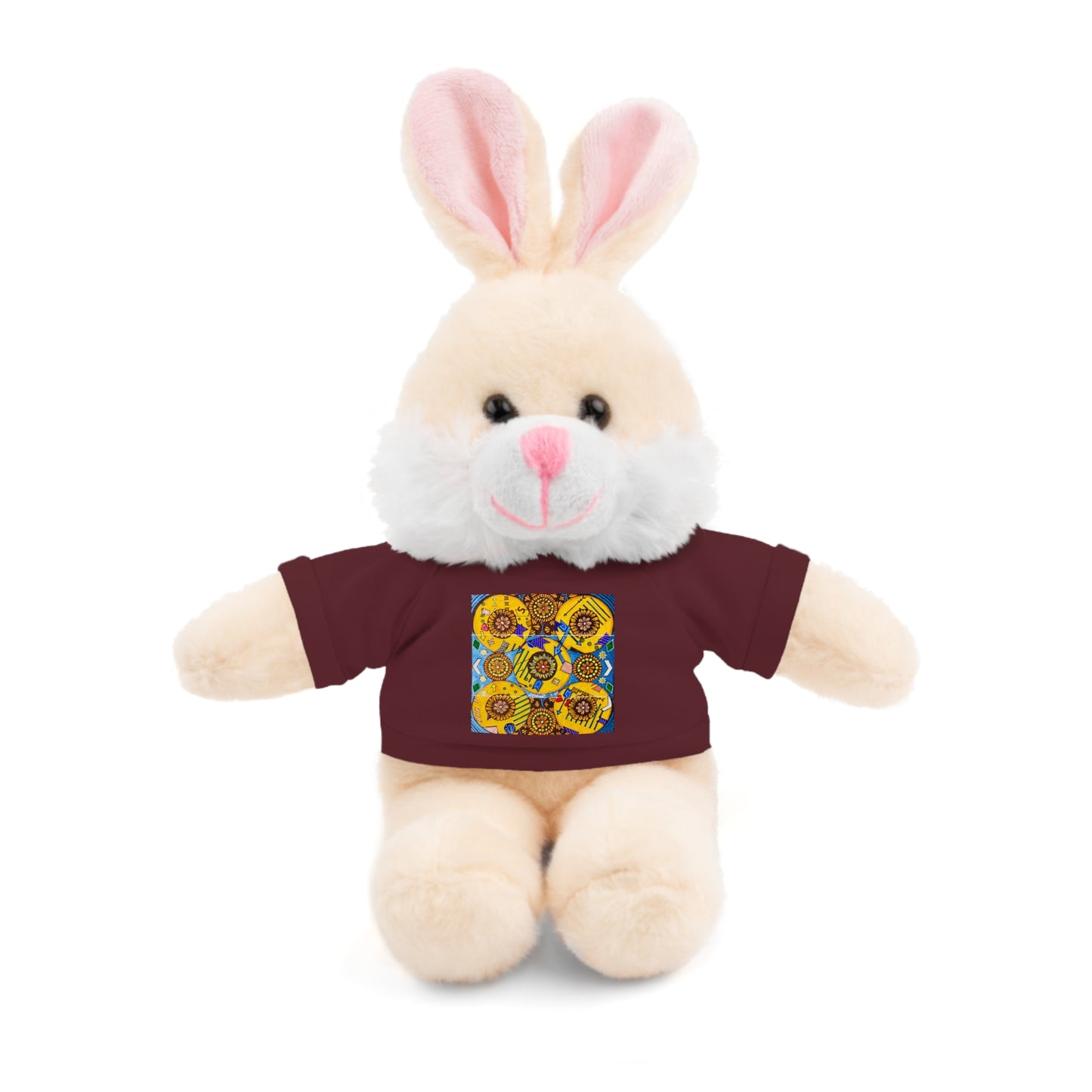 Plush Teddy Bear with Flower Doodle Tee