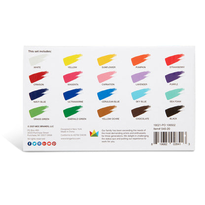 Outdoor Acrylic Paint, 20 Colors