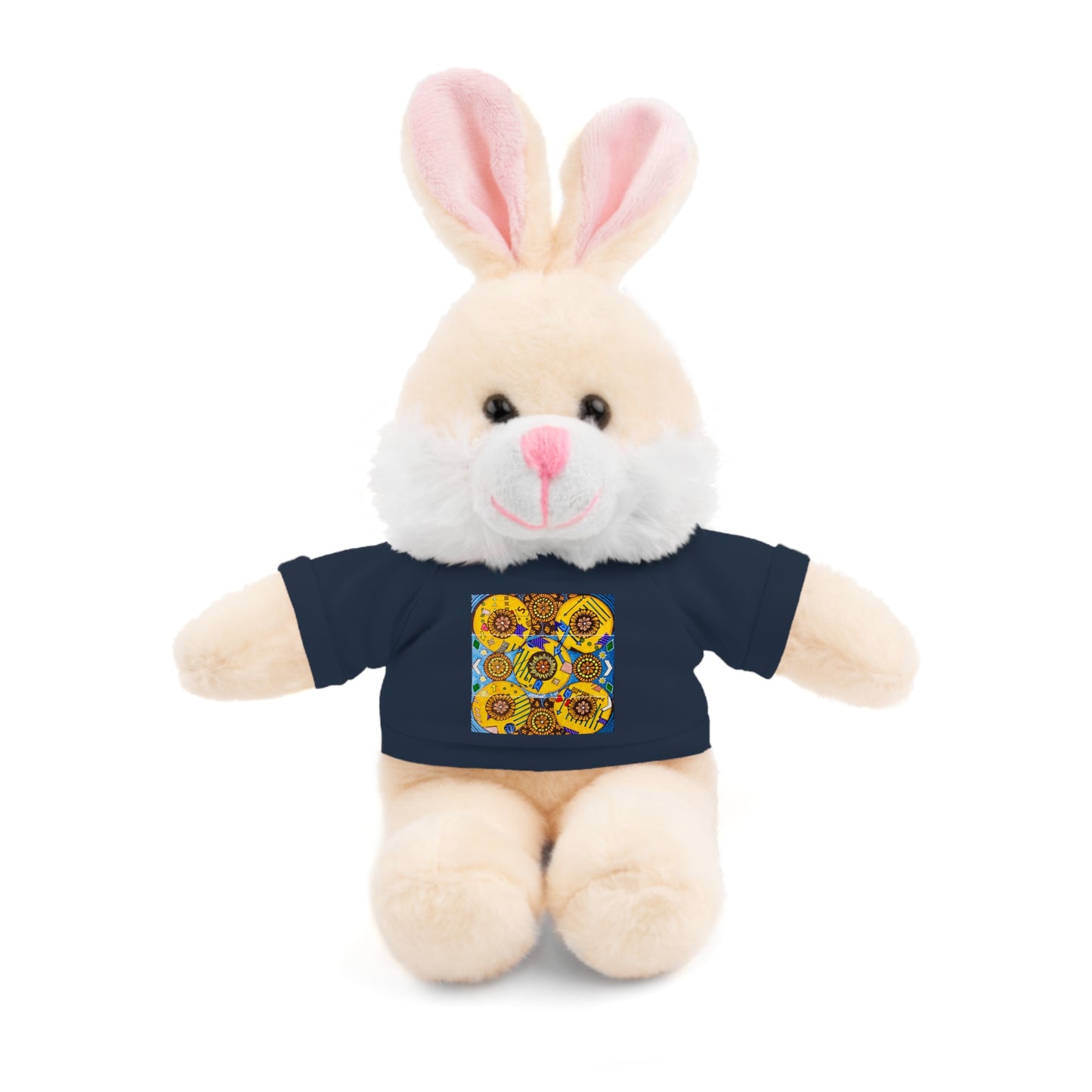 Plush Teddy Bear with Flower Doodle Tee