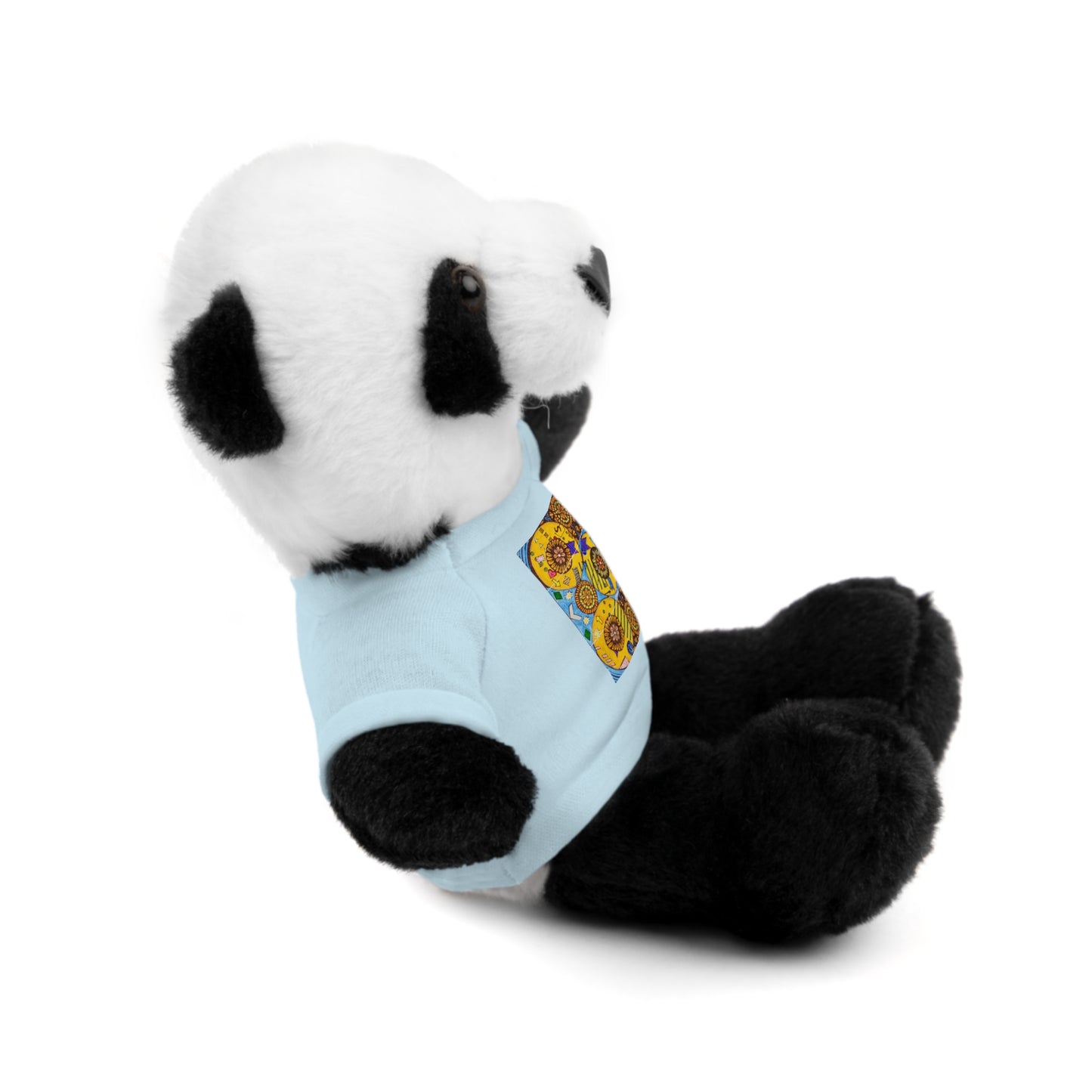 Plush Teddy Bear with Flower Doodle Tee