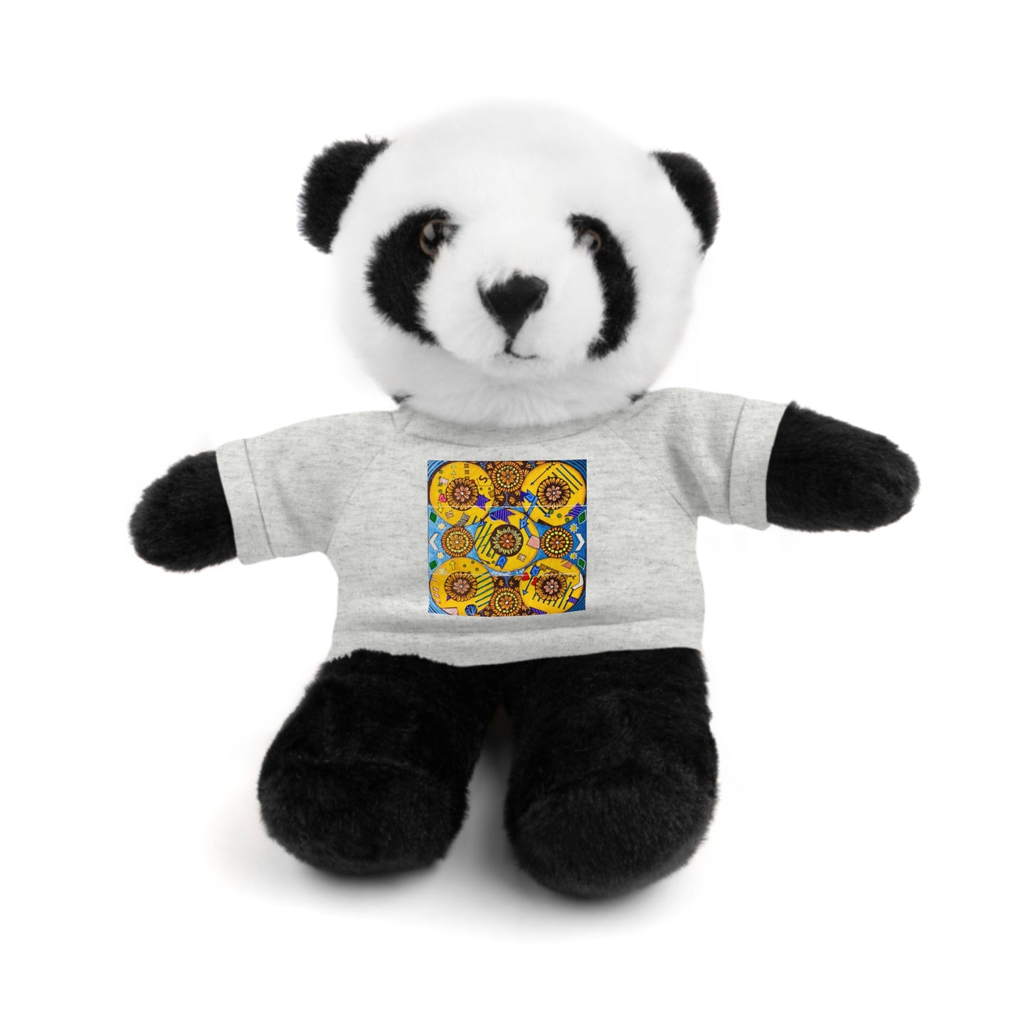 Plush Teddy Bear with Flower Doodle Tee