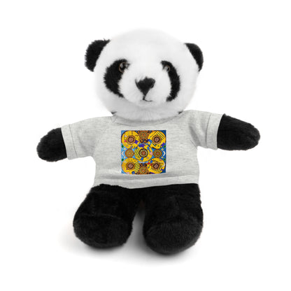 Plush Teddy Bear with Flower Doodle Tee