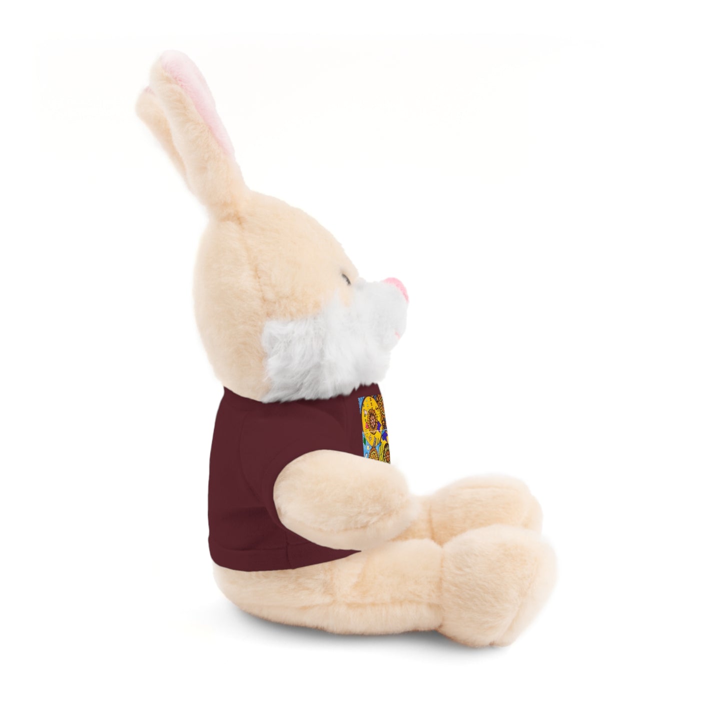 Plush Teddy Bear with Flower Doodle Tee